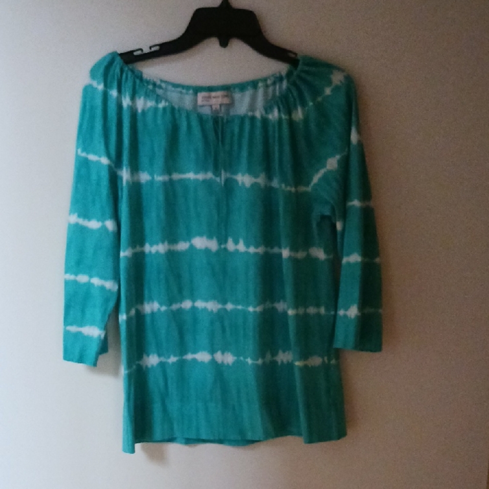 Women's Teal Tie-Dye Top